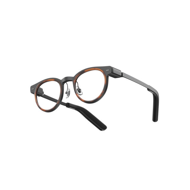 Kính thông minh MemoMind One Custom Edition với gọng điểm nhấn màu Amber.